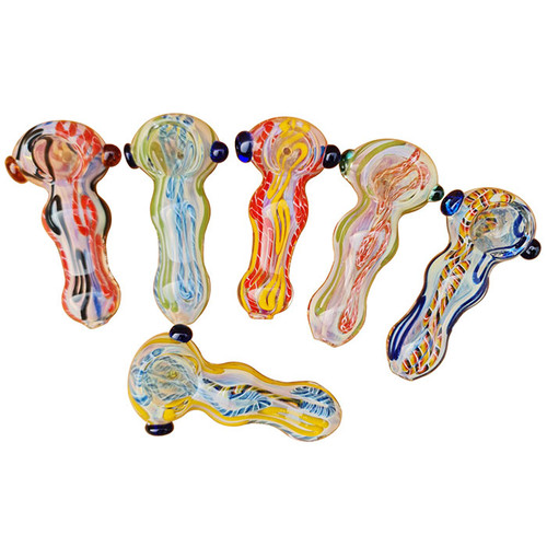 3.25" Assorted Color Silver Fumed Twisting Spoon Hand Pipe - 2 Pack (MSRP $10.00ea)