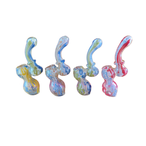 7" Assorted Color Twisting Glass Bubbler Hand Pipe (MSRP $15.00)