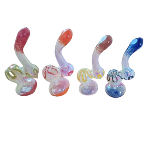 7" Assorted Color Twisted Glass Bubbler Hand Pipe (MSRP $15.00)