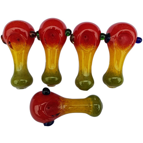 3.25" Rasta Color Glass Hand Pipe  - 2 Pack (MSRP $10.00ea)