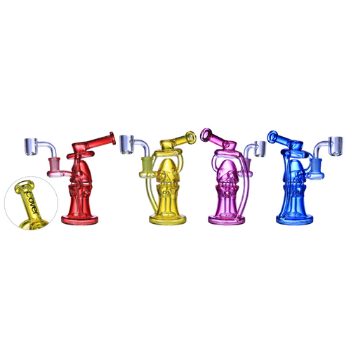 Clover Glass - 7" Assorted Color Egg Recycler Water Pipe - with 14M Banger (MSRP $50.00)