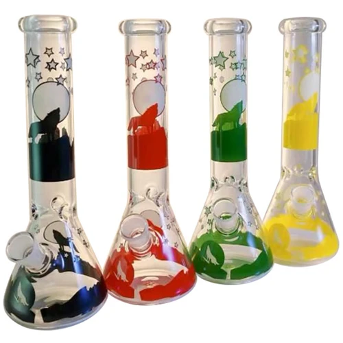 10" Wolf Moon Beaker Water Pipe - with 14M Bowl (MSRP $60.00)