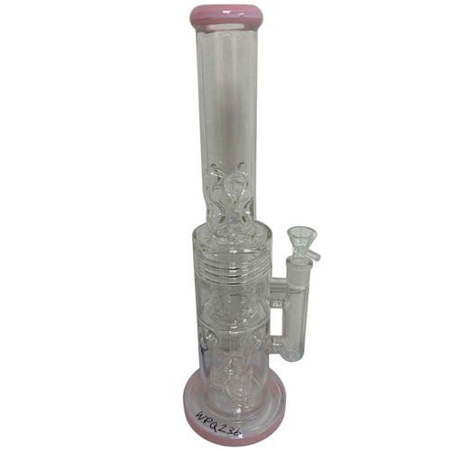 18" Assorted Color Rim Multi Perc Water Pipe - with 14M Bowl (MSRP $90.00)