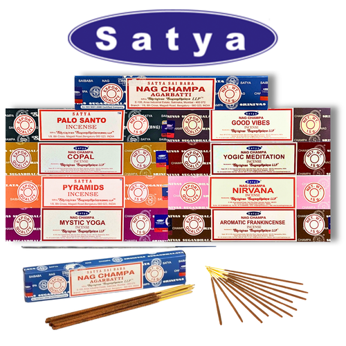 Satya Nag Champa Incense Sticks - (12ct) Box of 12 - Assorted Scents (MSRP $2.95ea)