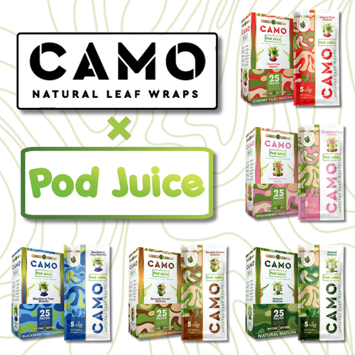 Camo x Pod Juice - Herbal Wraps (5ct) Box of 25 (MSRP $2.99ea)
