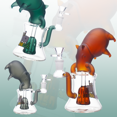 Cheech Glass - 7.5" Capybara Diving Rig Water Pipe - with 14M Bowl (MSRP $120.00)