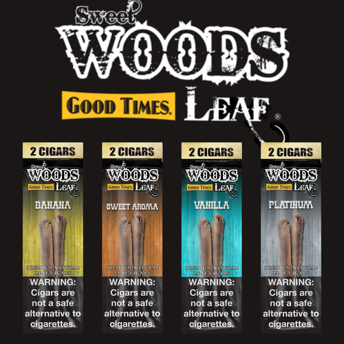 Good Times - Sweet Woods Natural Leaf Cigarillos (2ct) Display of 15 (MSRP $1.99ea)
