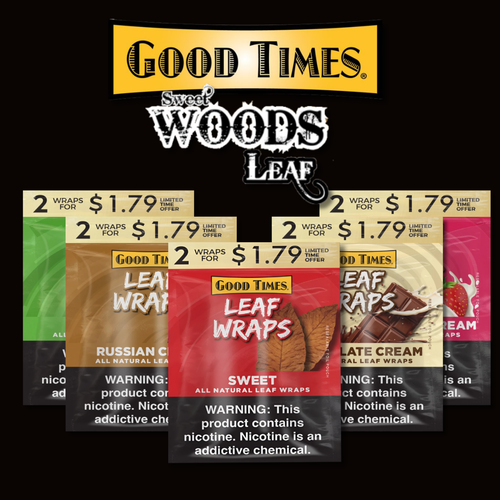 Good Times - Sweet Woods Leaf Wraps (2ct) Display of 30 - 2 for $1.79