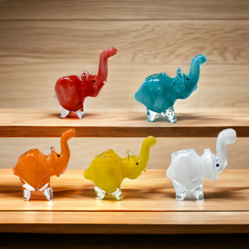 Mini Frit Elephant Hand Pipe - 2 Pack (MSRP $15.00)
