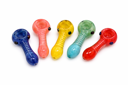2.5" Twisted Frit Art Assorted Colors Hand Pipe - 2 Pack (MSRP $10.00ea)