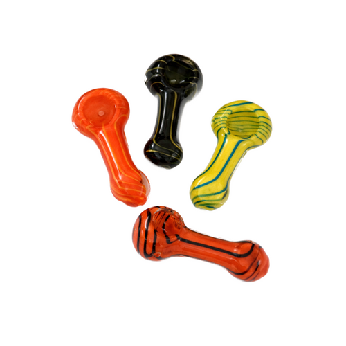 2.5" Frit Art Strip Assorted Colors Hand Pipe - 2 Pack (MSRP $10.00ea)