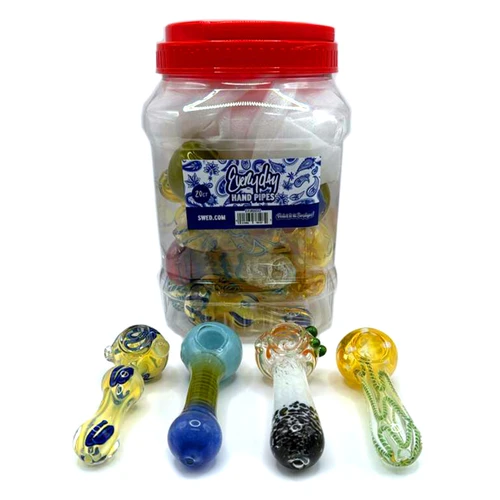 Everyday - 4" Assorted Fancy Spoon Hand Pipe - 20ct Jar (MSRP $15.00ea)