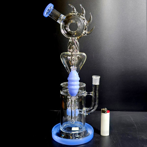 15.5" Multi-Chamber Recycler Water Pipe with Spiked Perc Water Pipe (MSRP $100.00)
