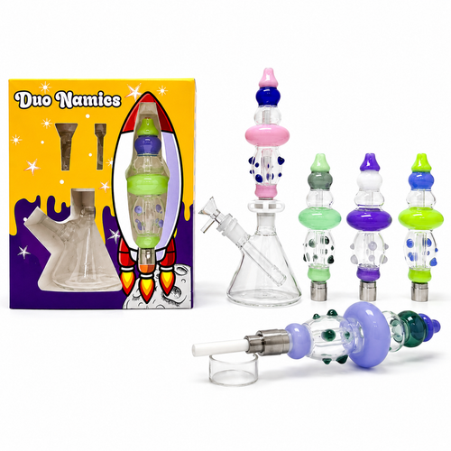 Duo Glass Dab Straw Kit with Percolator Tip & Beaker Base (MSRP $50.00)