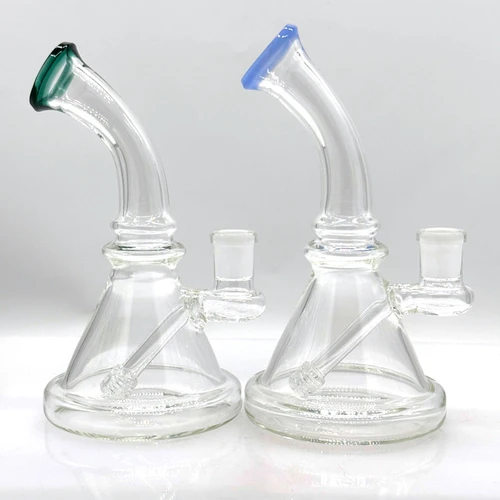 7" Compact Bent Neck Water Pipe Rig - Asstd Colors Accents (MSRP $25.00)