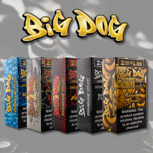 Big Dog - Tobacco Wraps (2ct) Display of 20 (Pre-Priced $1.99)