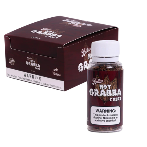 Butta's - Hot Grabba Chipz - 5oz Crushed Tobacco Jar - Display of 20 (MSRP $3.99ea)