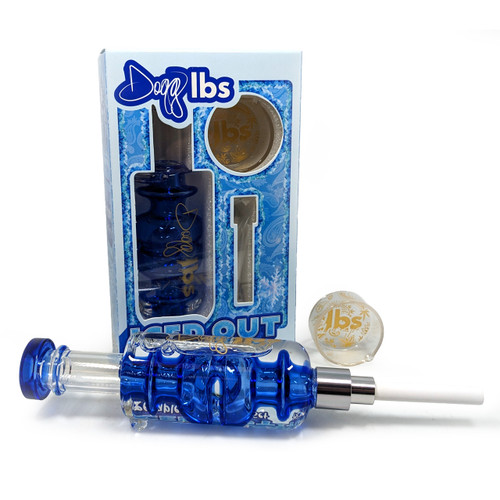 Dogg Lbs - 5.5" Iced Out Freezable Nectar Pipe Set with Ceramic Screw Tip - Blue (MSRP $35.99)