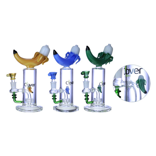 Clover Glass - Assorted Banana Time Rig Water Pipe - with 14M Bowl (MSRP $75.00)