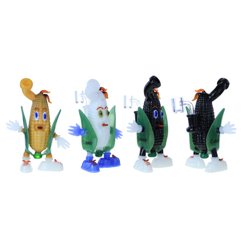 Clover Glass - 8.7" Assorted Corn Man Water Pipe - with 14M Banger (MSRP $60.00)