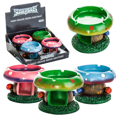 Resin Mushroom House Ashtray - Display of 4 (MSRP $60.00)