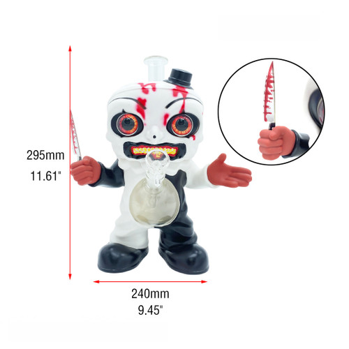 11.5" PVC High Quality Killer Clown Water Pipe - with 14M Male Bowl (MSRP $60.00)