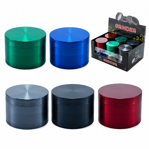 2.4" Assorted Color 4 Part Zinc Grinder (MSRP $20.00)