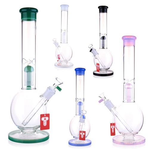 Tigerat - 15" Assorted Color Tube Rim Beaker Ball Water Pipe - with 14M Male Bowl (MSRP $40.00)