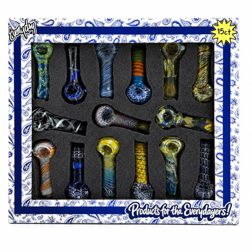 Everyday - 3.5" Vibrant Swirl Glass Hand Pipe - 15ct Display (MSRP $15.00ea)