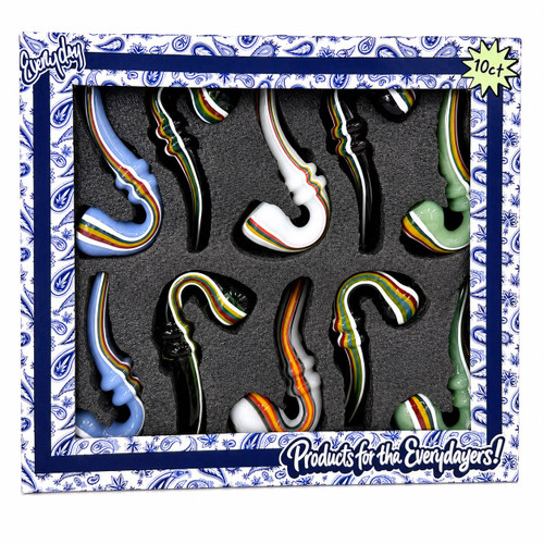Everyday - 4" Rasta Art Slime Color Sherlock Hand Pipe - 10ct Display (MSRP $15.00ea)