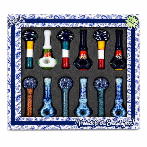 Everyday - 4" Swirly Glasswork Hand Pipe - 12ct Display (MSRP $15.00ea)