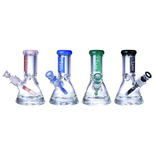 Clover Glass - 14" 9mm Assorted Colors Rim Beaker Water Pipe - With 14M Bowl (MSRP $60.00)