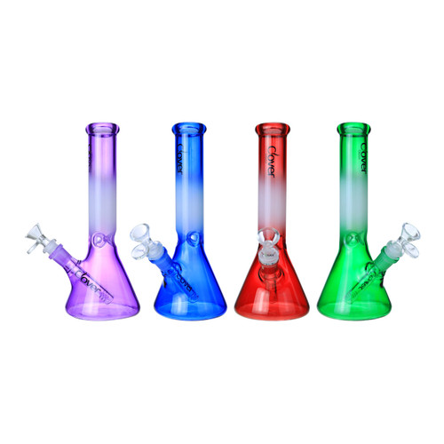 Clover Glass - 10" 5mm Assorted Color Beakers Water Pipe - With 14M Bowl (MSRP $30.00)