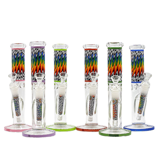 10" Assorted Decal Wig Wag Art Straight Water Pipe (MSRP $30.00)