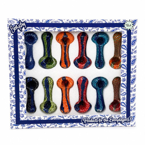 Everyday - 3" Premium Assorted Colors Latachino Art Hand Pipe - 12ct Display (MSRP $15.00ea)