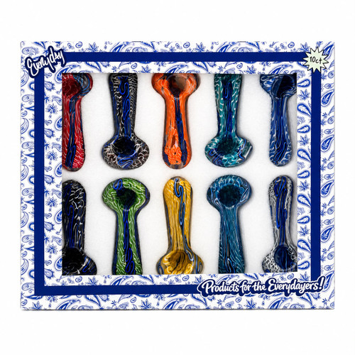 Everyday - 4" Premium Assorted Colors Latachino Art Hand Pipe - 10ct Display (MSRP $20.00ea)