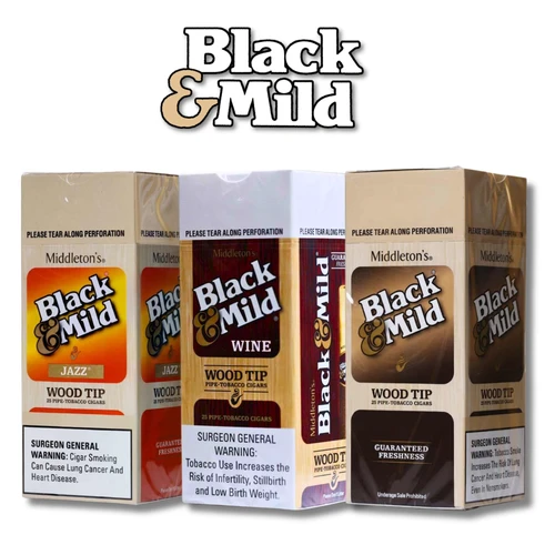 Black & Mild - Cigar Wraps 1ct Box of 25 - Wood Tip (MSRP $1.99ea)