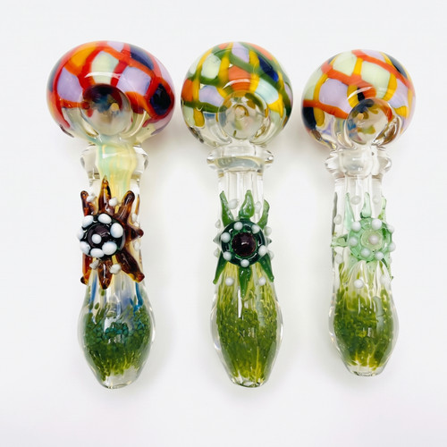 5" Frit & Fumed Art Net Head Hand Pipe 2 - Pk (MSRP $15.00ea)