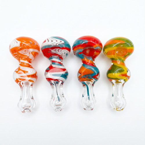 3.5" Wig Wag Rod Work Colorful Hand Pipe 2 - Pk (MSRP $10.00ea)