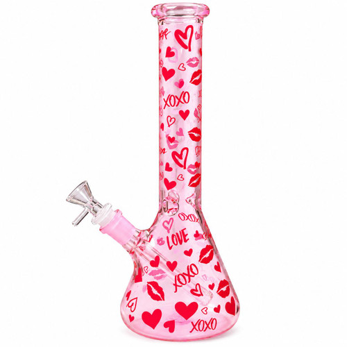 10" Valentine Love Art Beaker Water Pipe (MSRP $30.00)