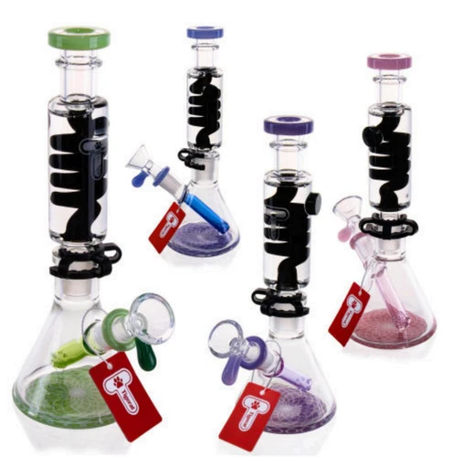 Tigerat - 8" Assorted Color Glycerin Coil Beaker Water Pipe (MSRP $40.00)