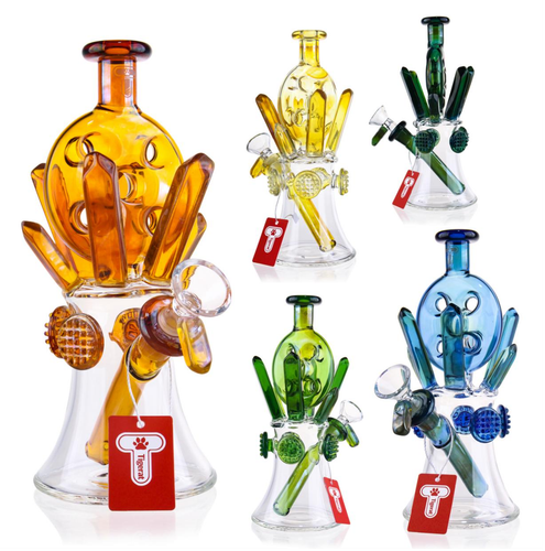 Tigerat - 8.5" Assorted Color Round-Chamber Novelty Water Pipe (MSRP $50.00)