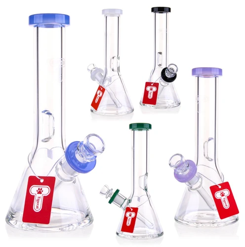Tigerat - 8" Colored Accent Dual-Chamber Beaker Water Pipe (MSRP $25.00)