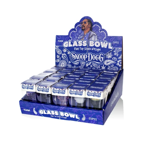 Snoop Dogg - Flat Top Stack Designer Color 14mm Bowl - Display of 25 (MSRP $15.00ea) 