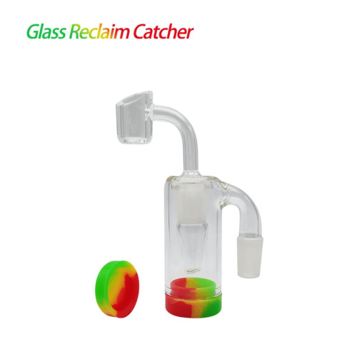 14MM Male Joint Bubbler 90° Glass Reclaim Catcher By Waxmaid HS