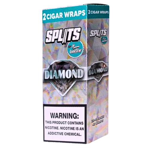 tobacco diamond Looseleaf Splits Tobacco Wraps Diamond (2ct) Box of 20 (Pre-Priced)