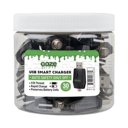 smart usb charger for 510 thread vape batteries Ooze Chargers Jar of 30 Color:Dr. Mint 3mg NICOTINE One Up Vapor Sour *battery in picture not