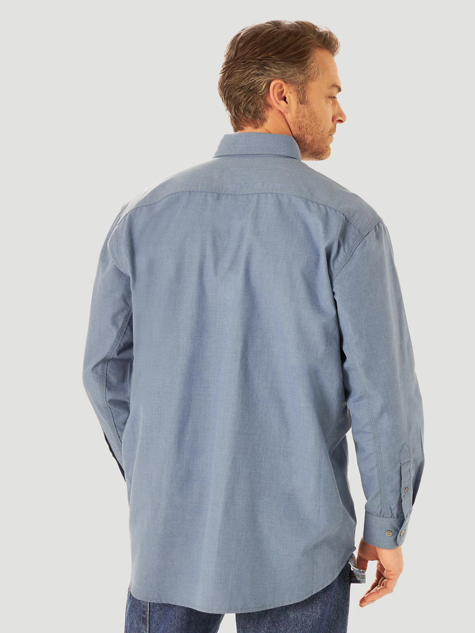 Wrangler Riggs Workwear Men's FR Flame Resistant Western Long Sleeve Two Pocket Snap Shirt, Burgundy Check, Large Tall-734934