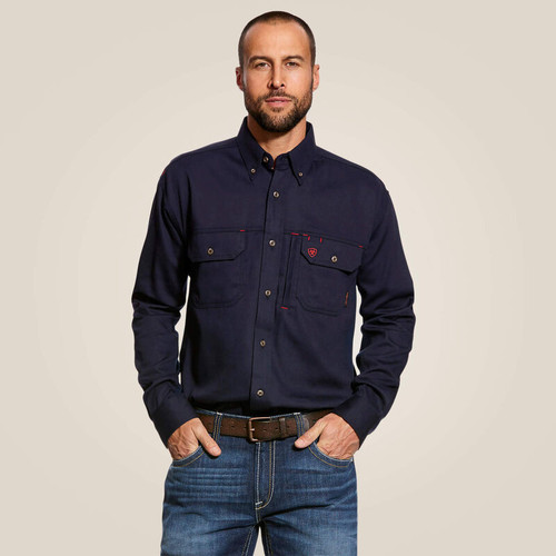 Ariat FR Solid Vent Work Shirt Navy