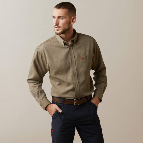 Ariat FR Air Inherent Work Shirt Khaki Heather